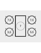 Cucina a gas 4 fuochi + tuttapiastra da banco - bacinelle smaltate - potenza totale 33 Kw - cm 120x90x28h