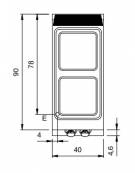 Cucina elettrica professionale 2 piastre quadre su armadio aperto - potenza 2 x 4 Kw - cm 40x90x87h