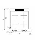 Cucina a induzione su mobile chiuso con antine per ristoranti - 4 Zone di cottura da 5 Kw - cm 80x90x87h