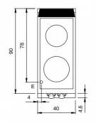 Piano di cottura elettrico ad infrarossi da banco - 2 zone cottura - potenza 2x3,4 kW  - cm 40x90x28h