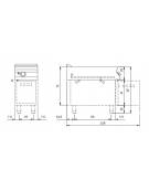 Bagnomaria a gas su armadio aperto - 1 vasca per GN1/1 + GN1/3 - cm 40x90x87h