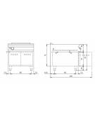 Bagnomaria a gas su vano con 2 porte - 2 vasche - capacità per 2xGN1/1 + 2xGN1/3 - cm 80x90x87h