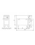 Bagnomaria elettrico monofase su armadio aperto  - 1 vasca - capacità per 1xGN1/1 + 1xGN1/3 - cm 40x90x87h