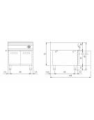 Bagnomaria elettrico trifase su armadio aperto 2 vasche - capacità per 2xGN1/1 + 2xGN1/3 - cm 80x90x87h