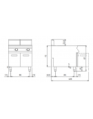 Friggitrice a gas su mobile con 2 vasche libere e bruciatori esterni - 2 Vasche da lt. 17+17 - potenza 16+16 Kw - cm 80x90x87h