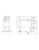 Fry Top a gas piastra liscia cromata su armadio aperto - potenza 10 Kw - cm 40x90x87h