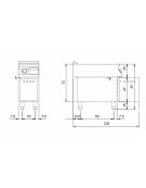 Fry Top elettrico con piastra liscia cromata su armadio aperto - potenza 7,5 Kw - cm 40x90x87h