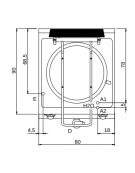 Pentola elettrica, riscaldamento diretto - capacità 100 lt - potenza 12,1 Kw - cm 80x90x87h