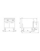 Brasiera multifunzione elettrica su vano aperto - capacità 26 lt - Potenza 9 kw - cm 80x90x87h