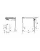 Brasiera a gas motorizzata, capacità 80 lt.  - Vasca in acciaio inox - cm 80x90x87h