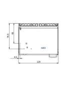 Brasiera a gas motorizzata capacità 120 lt. - Vasca in acciaio inox - cm 120x90x87h