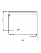 Brasiera elettrica ribaltabile motorizzata, capacità 120 lt. - Vasca in acciaio inox - cm 120x90x87h