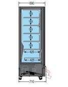 Vetrina verticale gelateria statica -5 -18 C cm 91x70x191h