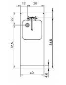 Elemento neutro con lavello per cucina professionale su vano con porta  - cm 40x90x87h