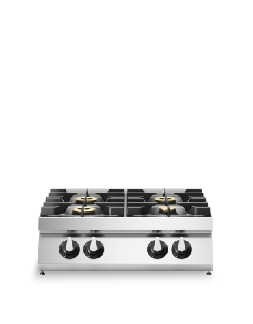 Cucina a gas 4 fuochi da banco con piano stampato - Potenza totale Kw 21,5 - cm 80x73x28h