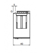 Friggitrice a gas da banco 1 vasca capacita' 8 lt - Potenza totale 6,8 kW -cm 40x65x30h