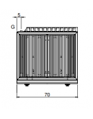 Griglia a gas da banco - 2 zonE di cottura in acciaio inox - potenza totale 15 Kw - cm 70x65x30h