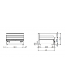 Griglia a gas da banco - 2 zonE di cottura in acciaio inox - potenza totale 15 Kw - cm 70x65x30h