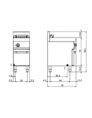 Griglia elettrica su vano con porta, 1 zone di cottura - potenza 4,08 Kw - cm 40x70x85h