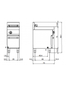 Griglia elettrica su vano aperto, 1 zone di cottura - potenza 4,08 Kw - cm 40x70x85h