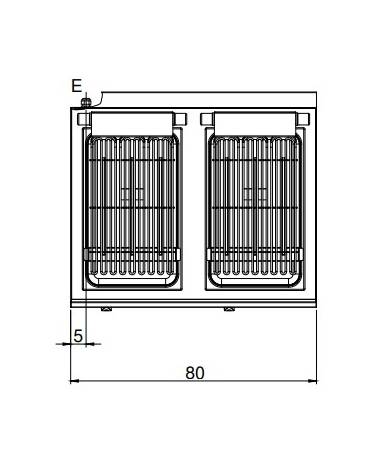 Griglia elettrica da banco - 2 zone di cottura - potenza totale 8,16 Kw - cm 70x70x30h