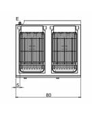 Griglia elettrica su vano aperto - 2 zone di cottura - potenza totale 8,16 Kw - cm 70x70x85h