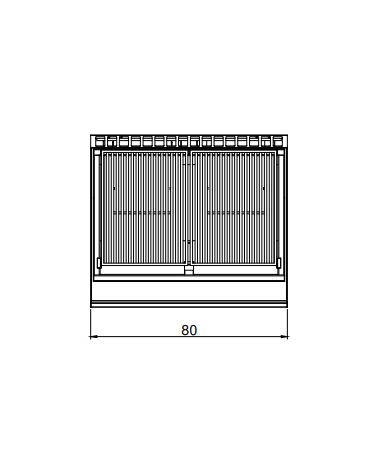 Griglia elettrica ad acqua su mobile - 2 zone di cottura - potenza totale 12 Kw - cm 80x70x85h