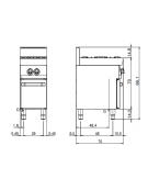 Cucina a gas professionale 2 fuochi su vano con porta - Bacinelle smaltate -  cm 40x70x85h