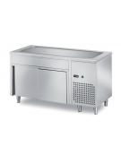 ELEMENTO INOX AISI 304 CON VASCA H. 30 REFRIGERATA E VANO INFERIORE CHIUSO - CM 150x70x89h