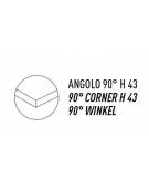 Elemento angolo interno a 90° a giorno in acciaio inox AISI 304, con ripiano - cm 80x80x89h