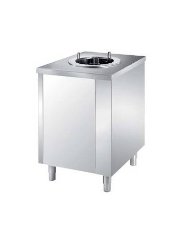 Tavolo inox distributore piatti neutro 1 colonna regolabile a diametro variabile 180/280 mm - Capacità 50/60 piatti tondi - cm 7