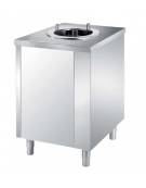 Tavolo inox distributore piatti neutro 1 colonna regolabile a diametro variabile 180/280 mm - Capacità 50/60 piatti tondi - cm 7