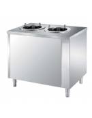 Tavolo inox distributore piatti neutro 2 colonne regolabili diametro 180/280 mm - Capacità 100/120 piatti tondi - cm 100x70x89h