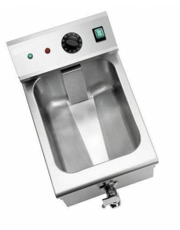 Friggitrice elettrica da banco in acciaio inox - 1 vasca - capacità 8 lt - mm 265x410x350h