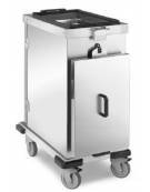 Carrello thermobox riscaldato con coperchio, in acciaio inox 18/10 AISI 304 -  12 Teglie GN 1/1 - cm 55x81x111,5h