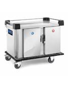 Carrello multiservice con piano inox senza sovrastruttura - ciclo mantenimento cook & serve, vani caldo/neutro - cm 127x77x104,5