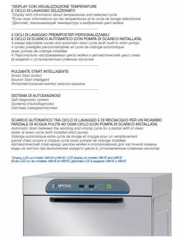 Lavastoviglie con controllo elettronico, display LCD, massimo piatto Ø  cm 37 - cm 58,5x74x86,5h