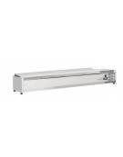 Vetrina refrigerata per banco pizza - capacità n.8 bacinelle GN 1/4 - cm 180x33.5x42.5h