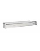 Vetrina refrigerata per banco pizza - capacità n.10 bacinelle GN 1/4 - cm 200x33.5x42.5h