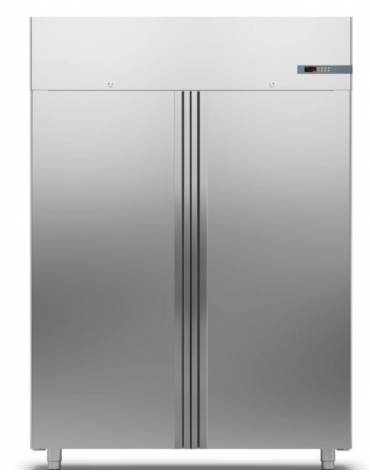 Armadio Refrigerato monoblocco GN 2/1 in Acciaio Inox a temperatura normale per Pesce con 2 porte cm 142x80x203h