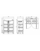 Armadio Refrigerato monoblocco GN 2/1 in Acciaio Inox a temperatura normale per Pesce con 2 porte cm 142x80x203h