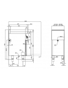 Cucina a gas 4 fuochi su forno elettrico statico con grill porta inox, camera cm 64x42x35h, 1 griglia - cm 80x60x90h