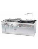 Cucina a gas 4 fuochi su forno elettrico statico con grill porta inox, camera cm 64x42x35h, 1 griglia - cm 80x60x90h