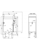 Cucina elettrica trifase-8,62kw, 4 piastre, forno elettrico statico con camera cm 64x42x35h, porta cieca inox - cm 80x60x90h