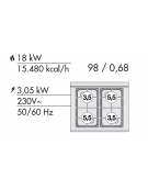 Cucina a gas 4 fuochi su forno a elettrico multifunzione, camera cm 64x37x35h porta cieca inox, 1 griglia - cm 80x60x90h