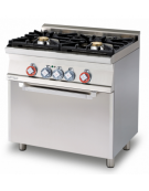 Cucina a gas 2 fuochi su forno a elettrico multifunzione, porta inox, camera cm 67x38x34h, 1 griglia - cm 80x60x90h