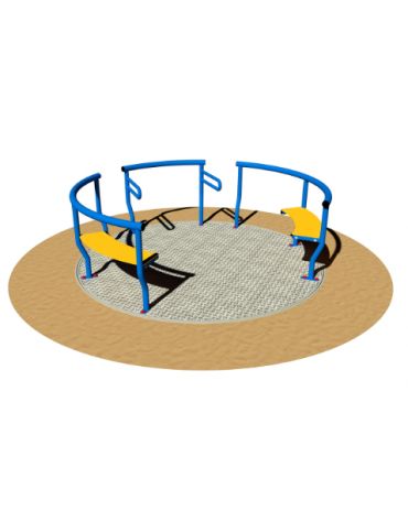 Giostra inclusiva in metallo con 2 divanetti e ancoraggio carrozzina - cm Ø203x64h