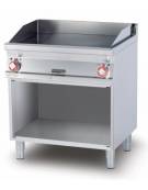 Fry top elettrico trifase-11,1kw, piastra liscia cromata SUPERCHROME cm 76x51 su mobile a giorno - dim. 80x70,5x90h