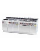 Fry top elettrico trifase-11,1kw, piastra liscia cromata SUPERCHROME cm 76x51 su mobile a giorno - dim. 80x70,5x90h