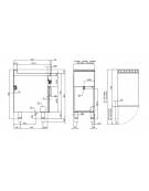 Fry top elettrico trifase-11,1kw, piastra liscia cromata SUPERCHROME cm 76x51 su mobile a giorno - dim. 80x70,5x90h